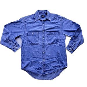 Vintage Gap Denim Shirt - Button Down - Men's Small - 100% Cotton - 90s